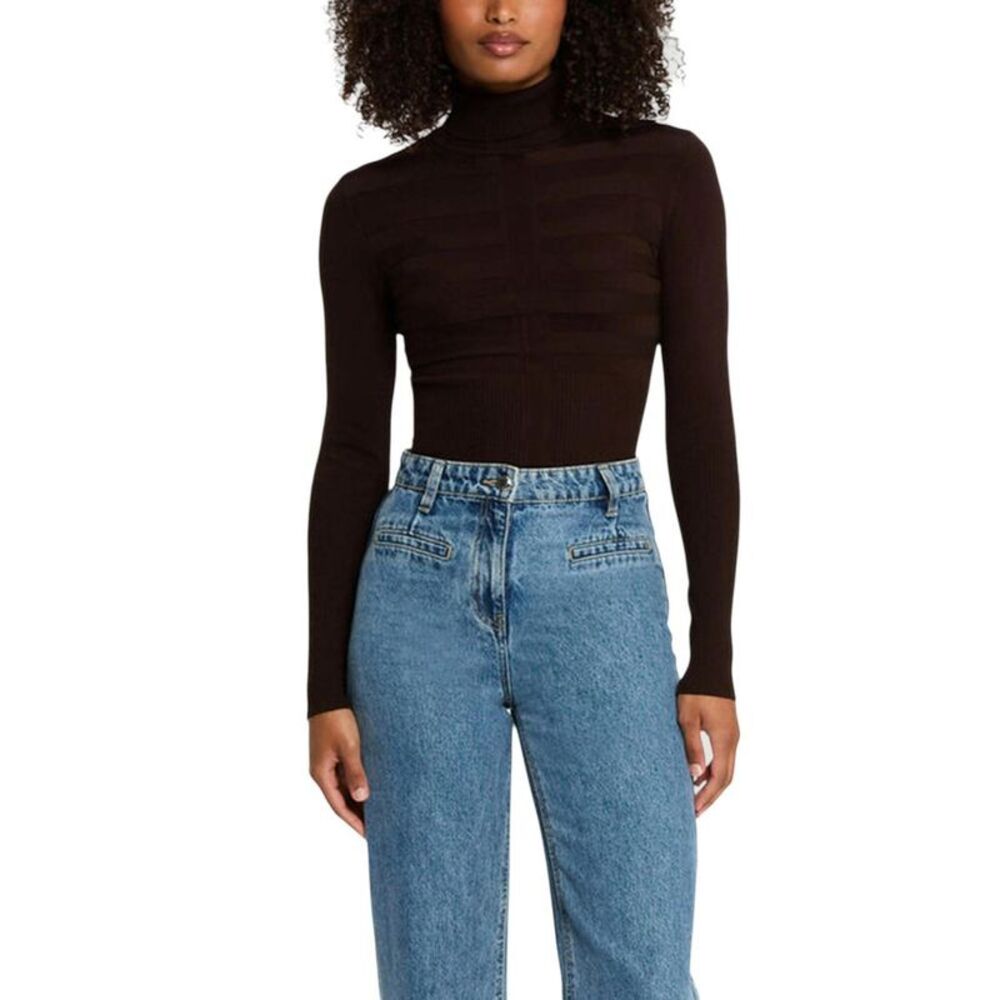Morgan De Toi Brown Viscose Women's Turtleneck
